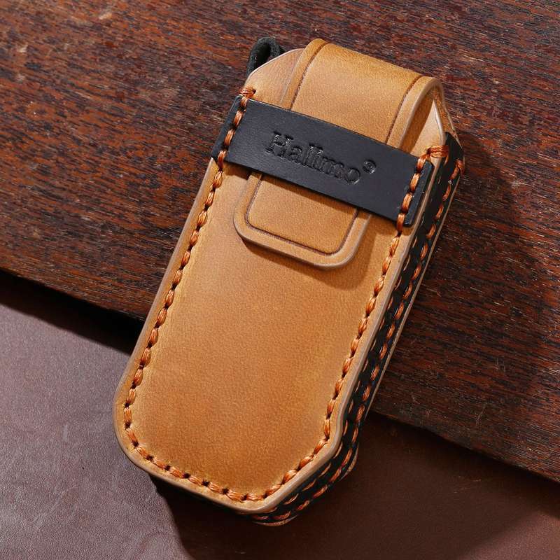For Kia 3-button Hallmo Car Cowhide Leather Key Protective Cover Key Case(Black)