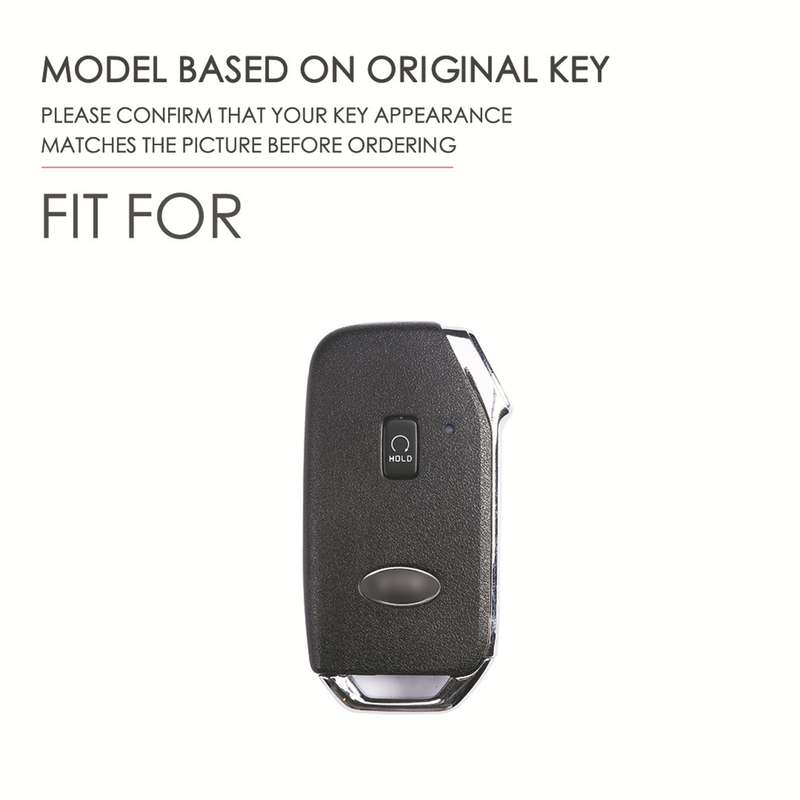 For Kia Sorento / Seltos 2021 / K5 Hallmo Car Cowhide Leather Key Protective Cover Key Case(Black)