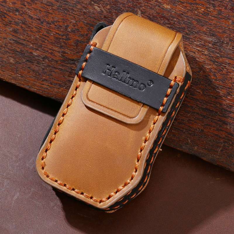 For Kia Sorento / Seltos 2021 / K5 Hallmo Car Cowhide Leather Key Protective Cover Key Case(Black)