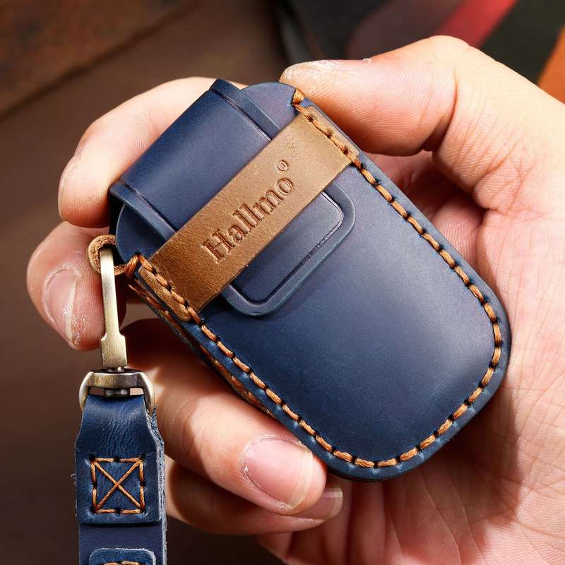 For Kia Sportage R / K5 / K4 / K2 / KX3 Hallmo B Style Car Cowhide Leather Key Protective Cover Key