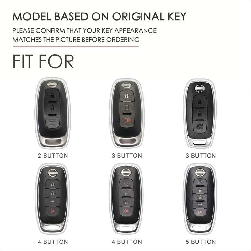 For Nissan Teana / Ariya 3-button Tail Box Hallmo Car Cowhide Leather Key Protective Cover Key Case(