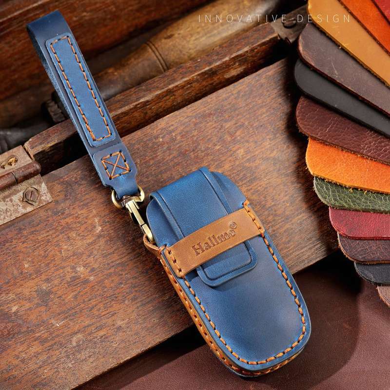 For Nissan Teana / Ariya 5-button Start Hallmo Car Cowhide Leather Key Protective Cover Key Case(Bla