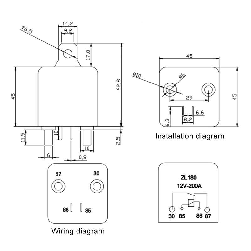 12V 200A Car Start Relay with Accessories