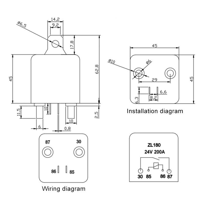 24V 200A Car Start Relay with Accessories
