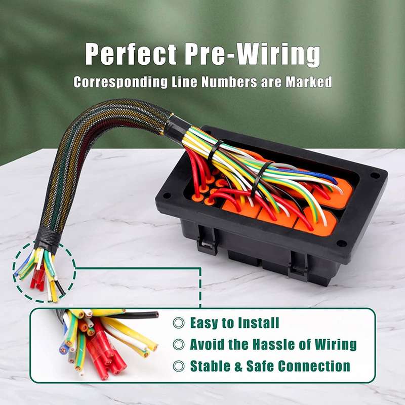 24V 5 Pin Car 6 Slots IP66 Waterproof Relay Fuse Box with Cable