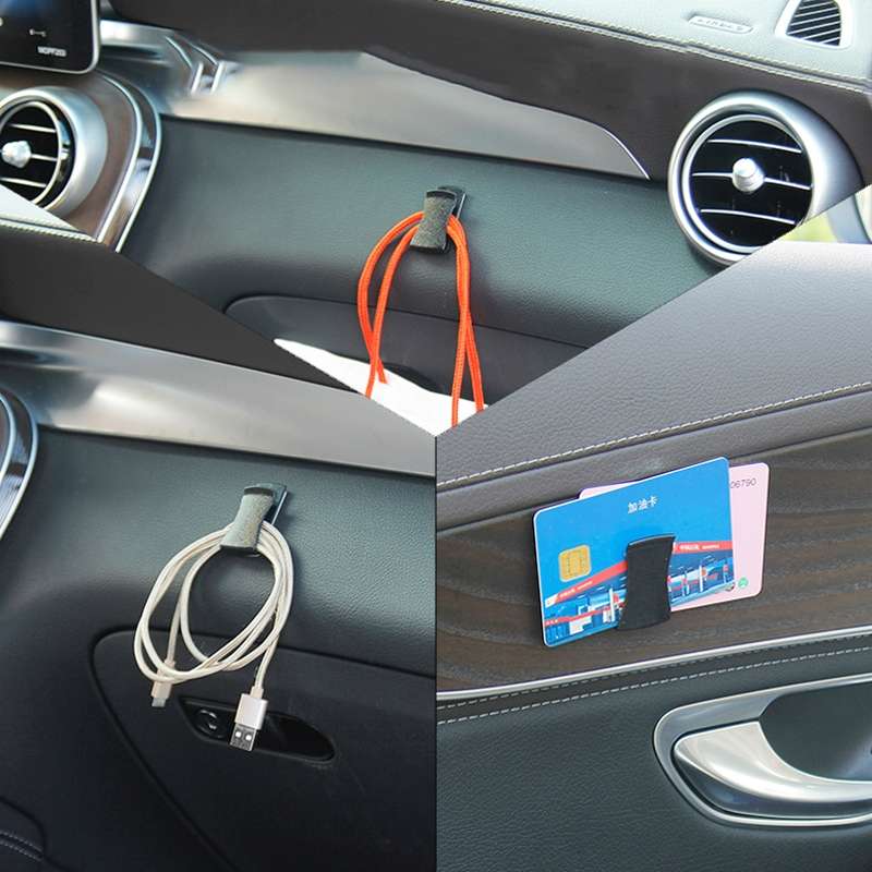 2 Pair Adhesive Car Mini Hook Card Holder