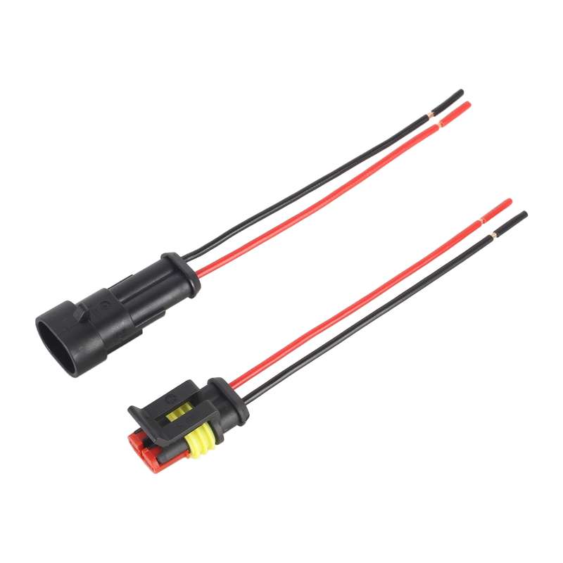 10pcs 2P Car Waterproof Plug Car Connector Plug-In, Length10cm