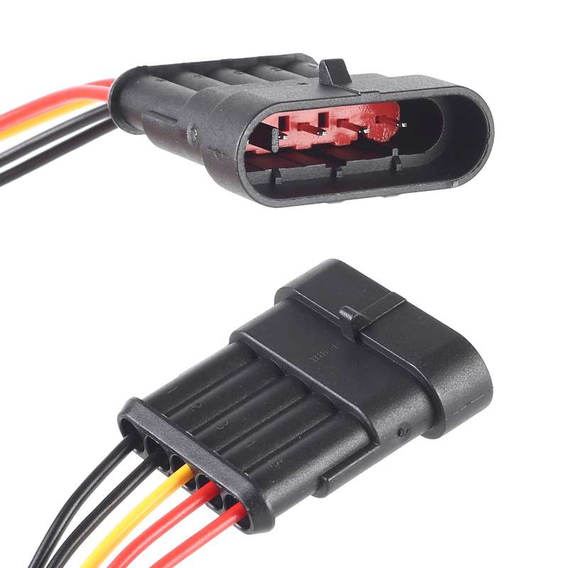 10pcs 5P Car Waterproof Plug Car Connector Plug-In, Length10cm