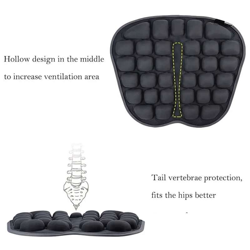 IN-SC003 Car Office Inflatable Airbag Seat Cushion, Style: Electric Water Inflatable Dual-Use (Black