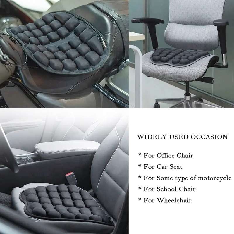 IN-SC003 Car Office Inflatable Airbag Seat Cushion, Style: Electric Water Inflatable Dual-Use (Black