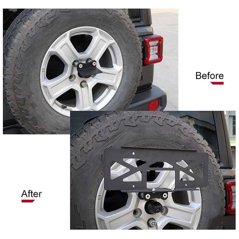 For Jeep Wrangler JL 2018-2019 US Version Car Modified Tire License Plate Frame Mounting Bracket