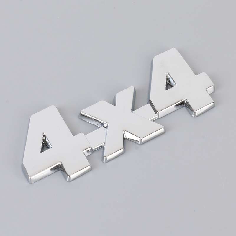 Car Number 4 x 4 Personalized Aluminum Alloy Decorative Sticker, Size: 9 x 3.5 x 2.3cm (Silver)