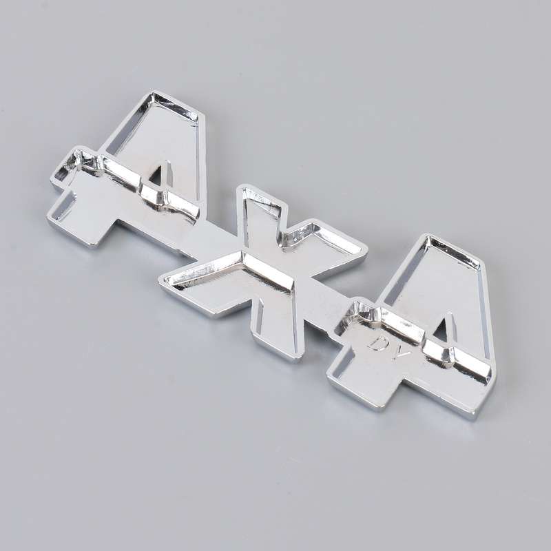 Car Number 4 x 4 Personalized Aluminum Alloy Decorative Sticker, Size: 9 x 3.5 x 2.3cm (Silver)