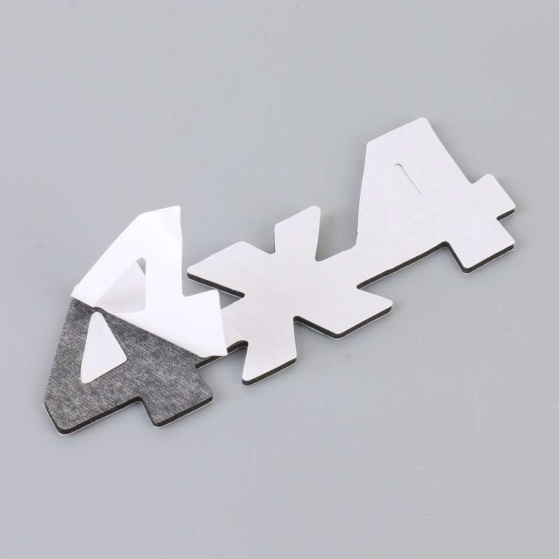 Car Number 4 x 4 Personalized Aluminum Alloy Decorative Sticker, Size: 9 x 3.5 x 2.3cm (Silver)