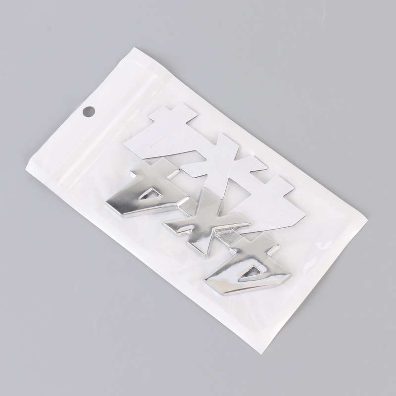 Car Number 4 x 4 Personalized Aluminum Alloy Decorative Sticker, Size: 9 x 3.5 x 2.3cm (Silver)
