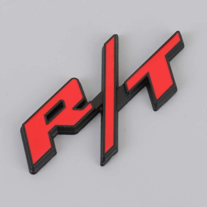 Car R / T Personalized Aluminum Alloy Decorative Stickers, Size:10.5 x 5cm (Black Red)
