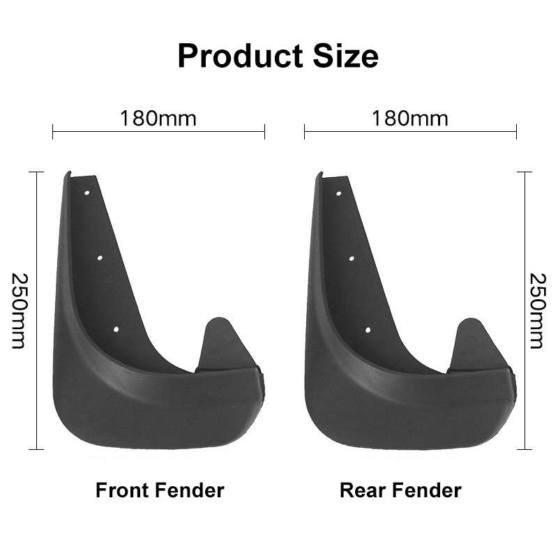 4pcs/set Car Auto Universal Soft Plastic Splash Flaps Mudguards Fender Guard