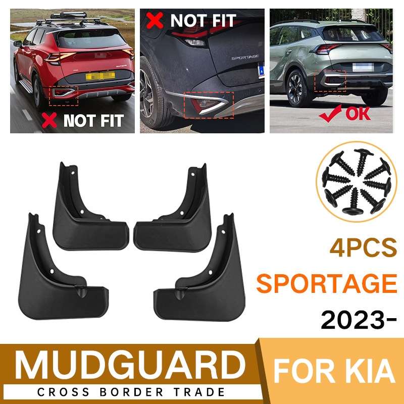 For KIA Sportage 2023 4pcs/Set Car Auto Soft Plastic Splash Flaps Fender Guard