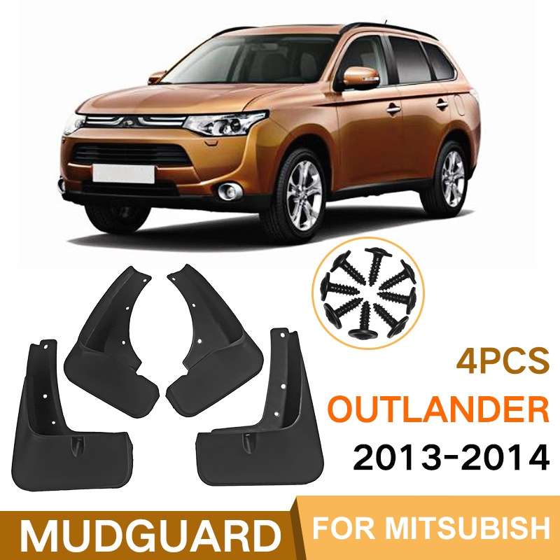 For Mitsubishi Outlander 2013-2014 4pcs/Set Car Auto Soft Plastic Splash Flaps Fender Guard