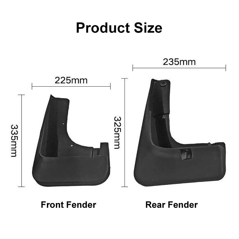 For Mitsubishi Outlander 2015-2019 4pcs/Set Car Auto Soft Plastic Splash Flaps Fender Guard