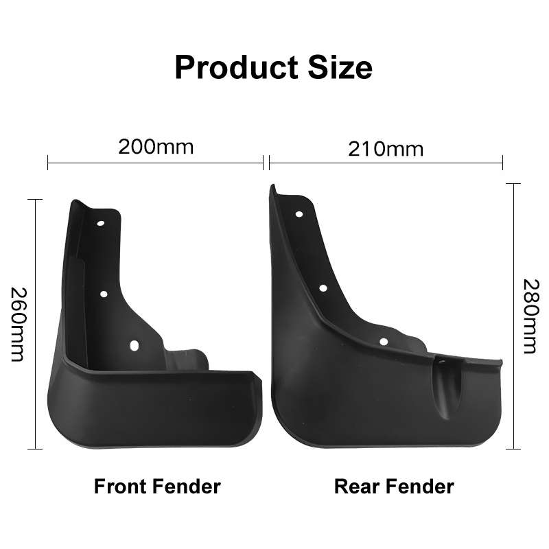 For Mitsubishi Outlander 2023 4pcs/Set Car Auto Soft Plastic Splash Flaps Fender Guard