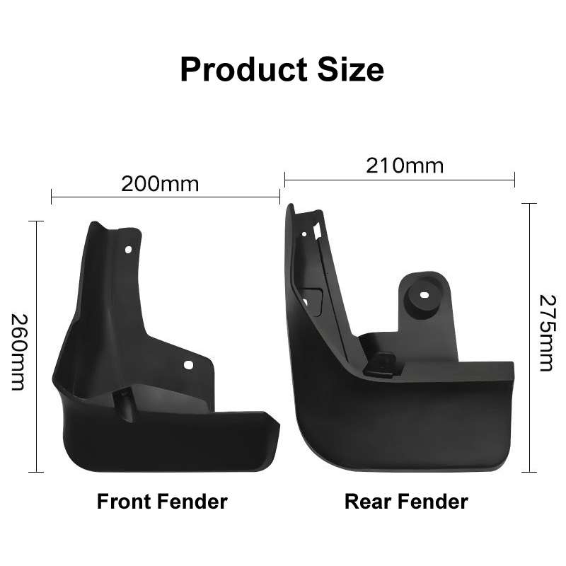 For Toyota Raize / Daihatsu Rocky 2020-2021 4pcs/Set Car Auto Soft Plastic Splash Flaps Fender Guard
