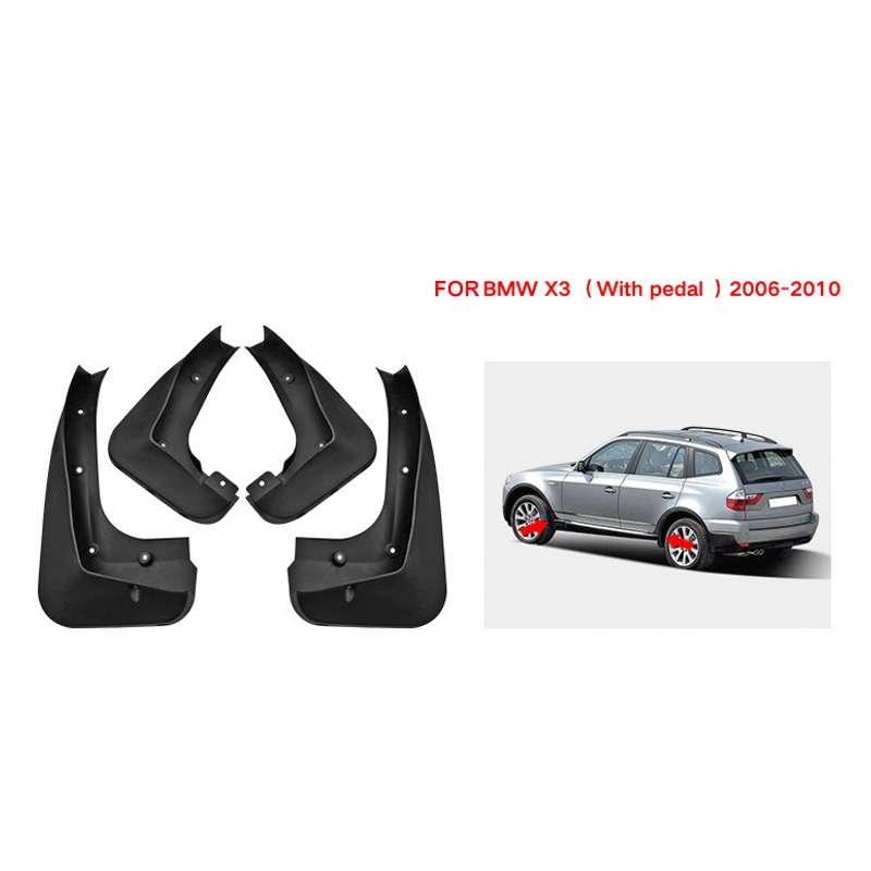 For BMW X3 2006-2010 4pcs/Set Car Auto Soft Plastic Splash Flaps Fender Guard with Pedal