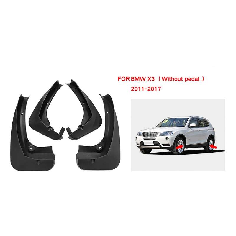 For BMW X3 F25 without Pedals 2011-2017 4pcs/Set Car Auto Soft Plastic Splash Flaps Fender Guard