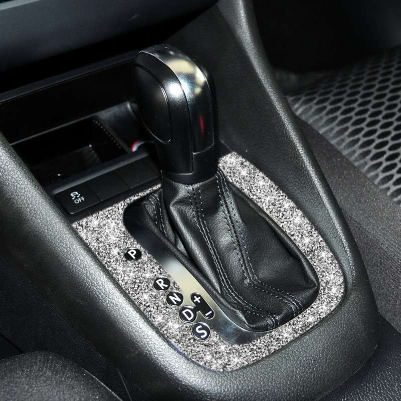 Car Gear Adjustment B Diamond Decoration Cover Sticker for Volkswagen Golf 6 2008-2012, Left-hand Dr