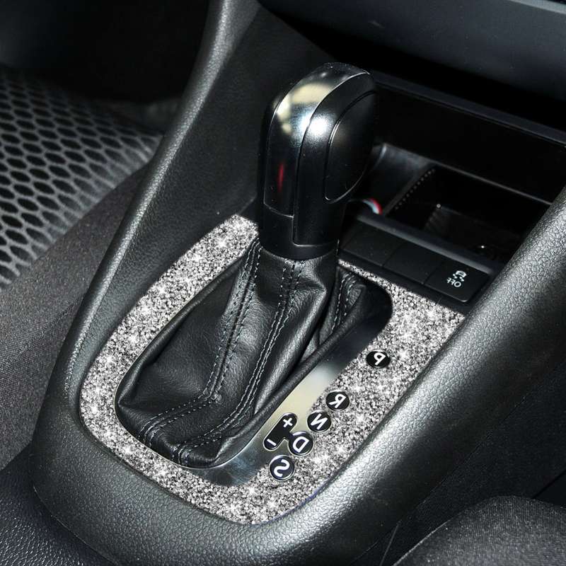 Car Gear Adjustment B Diamond Decoration Cover Sticker for Volkswagen Golf 6 2008-2012, Right-hand D