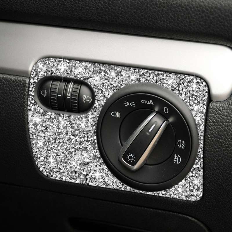 Car Headlight Diamond Decoration Cover Sticker for Volkswagen Golf 6 2008-2012, Right-hand Drive