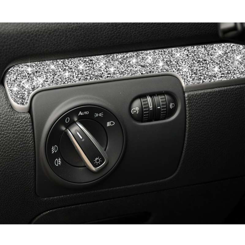 Car Central Control Diamond Decoration Cover Sticker for Volkswagen Golf 6 2008-2012, Left-hand Driv
