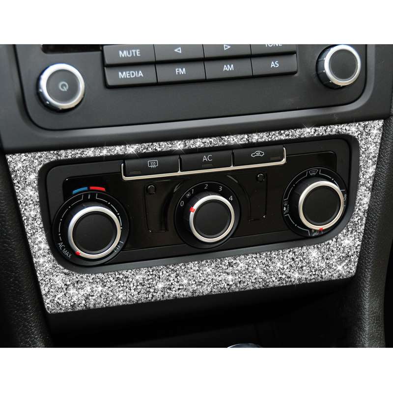 Car AC Panel Diamond Decoration Cover Sticker for Volkswagen Golf 6 2008-2012, Left and Right Drive