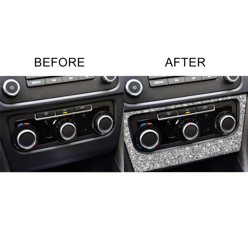 Car AC Panel Diamond Decoration Cover Sticker for Volkswagen Golf 6 2008-2012, Left and Right Drive