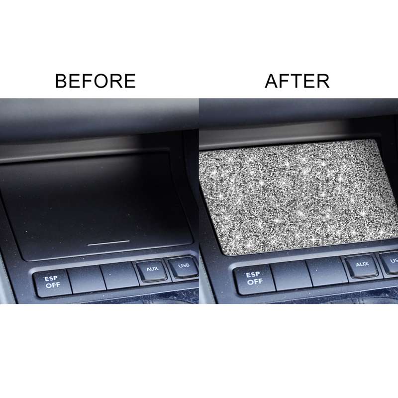 Car Ashtray Panel Diamond Decoration Cover Sticker for Volkswagen Golf 6 2008-2012, Left and Right D