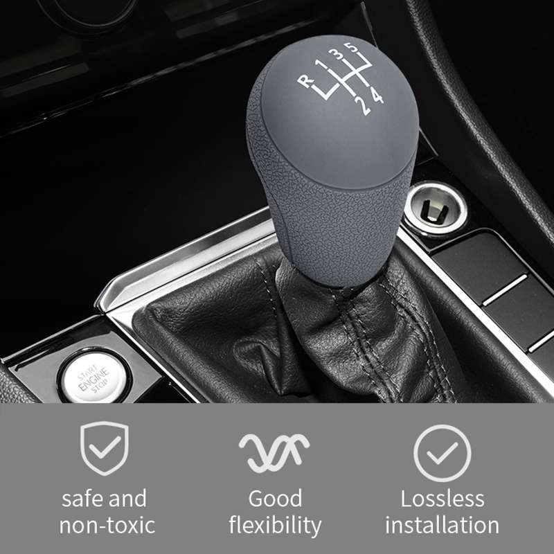 For Volkswagen 6-speed Car Silicone Dustproof Shift Knob Gear Protective Cover (Black)