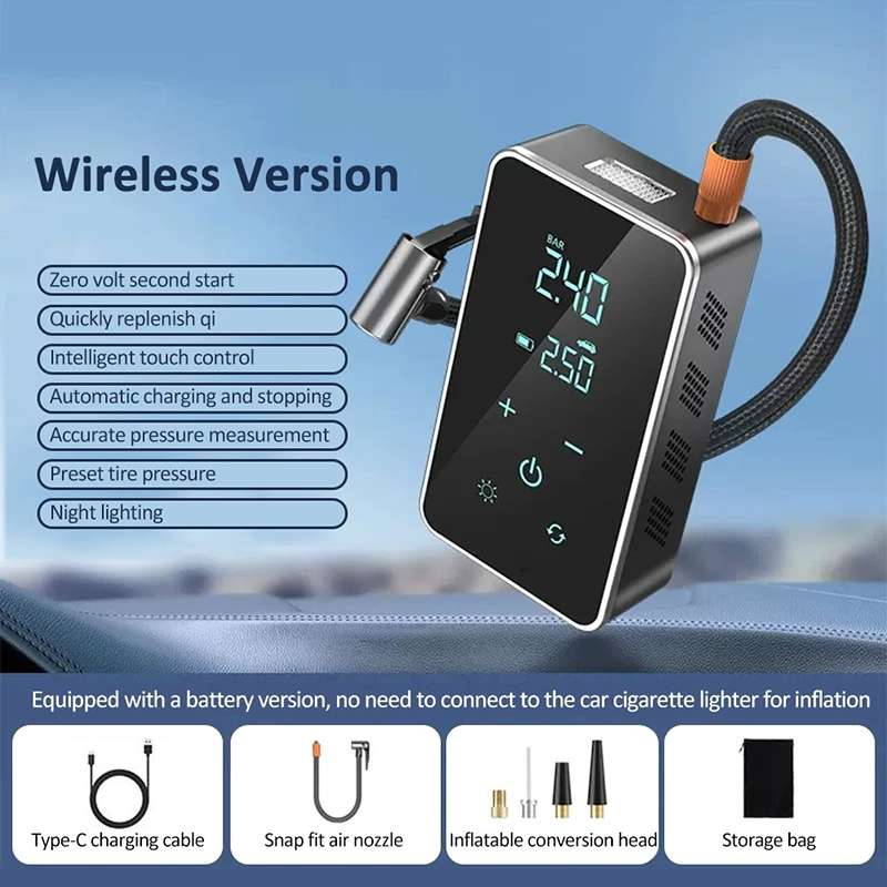 Ozio YX1715S 5000mAh Wireless Version Portable LED Digital Display Smart Air Pump