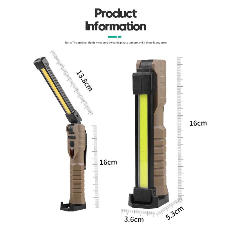 FT20 Folding Magnet Car Inspection Light Work Maintenance Lamp Strong Emergency COB LED Lamp (Black)