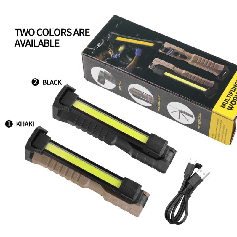 FT20 Folding Magnet Car Inspection Light Work Maintenance Lamp Strong Emergency COB LED Lamp (Black)