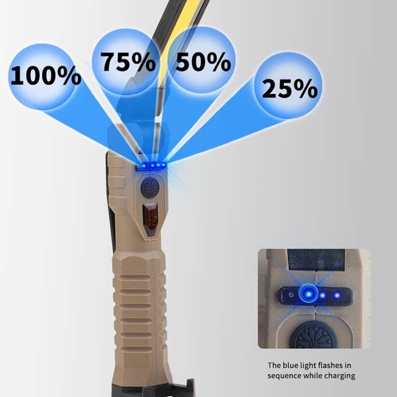 FT20 Folding Magnet Car Inspection Light Work Maintenance Lamp Strong Emergency COB LED Lamp (Black)