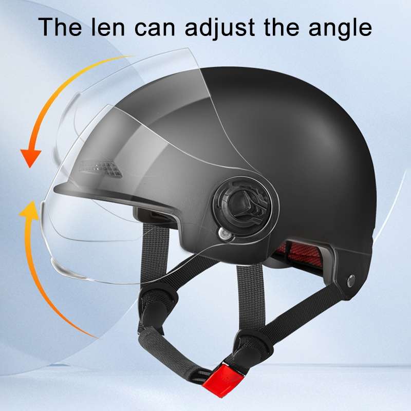 BY-1292 Unisex Motorcycle Frosted Protective Short Mirror Half Helmet (Black)