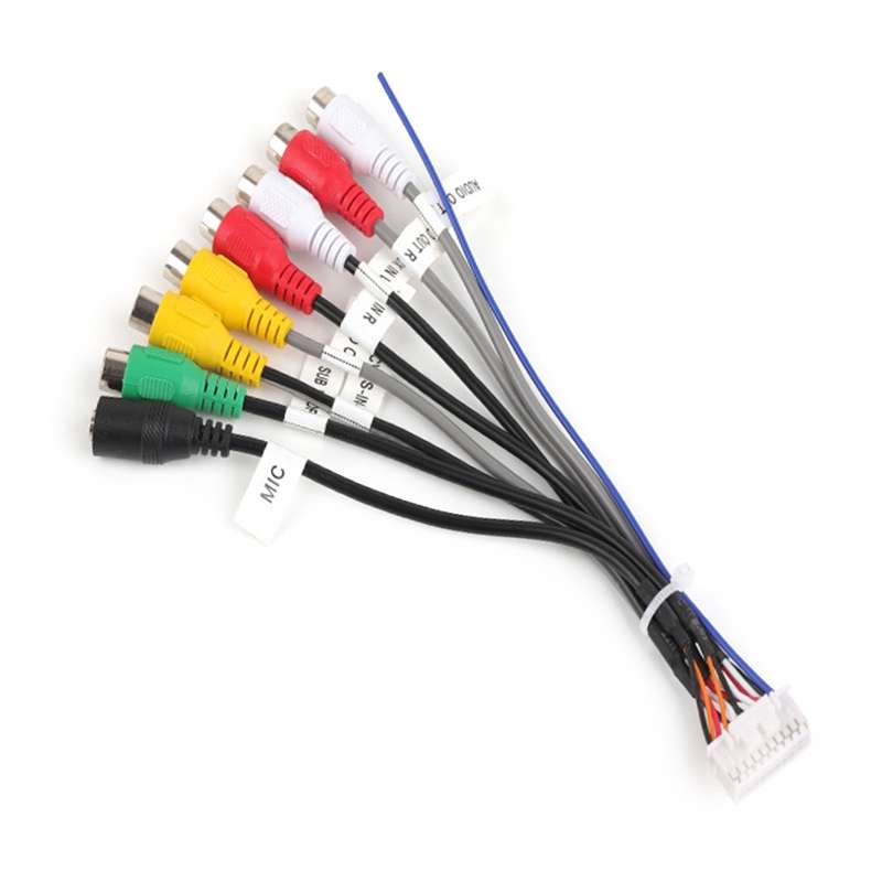 Palminfo Android Navigation 20-pin Audio Microphone Cable RCA Bass Amplifier Cable