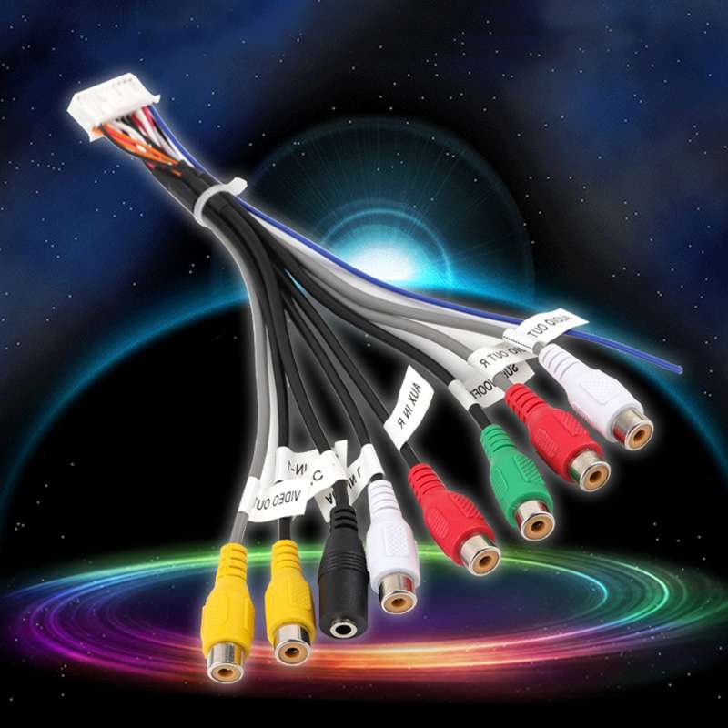 Palminfo Android Navigation 20-pin Audio Microphone Cable RCA Bass Amplifier Cable