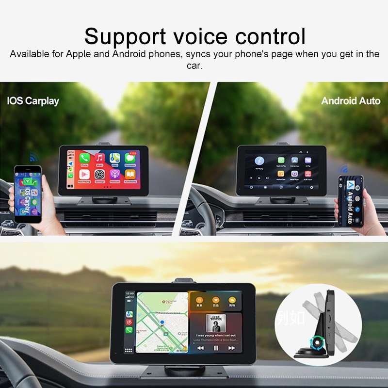 P703S 7 inch Wireless CarPlay Car Navigator Smart Driving Recorder