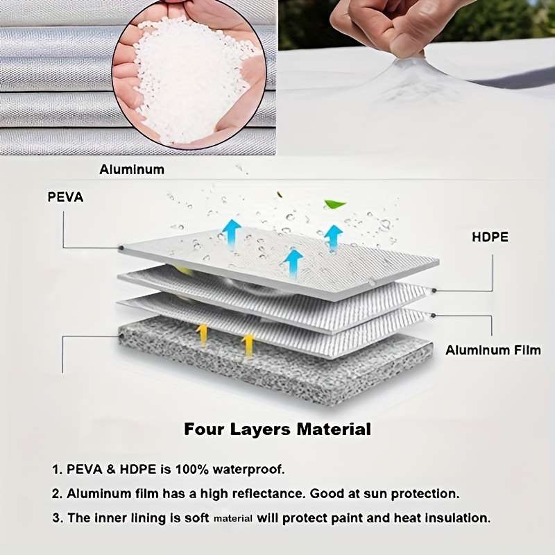 4pcs / Set Car Tire 420D Oxford Cloth Protective Cover, Diameter: 60-66cm, Width: 30cm