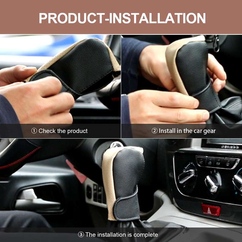 Universal Car PU Leather Gear Shift Knob Protective Cover (Black)