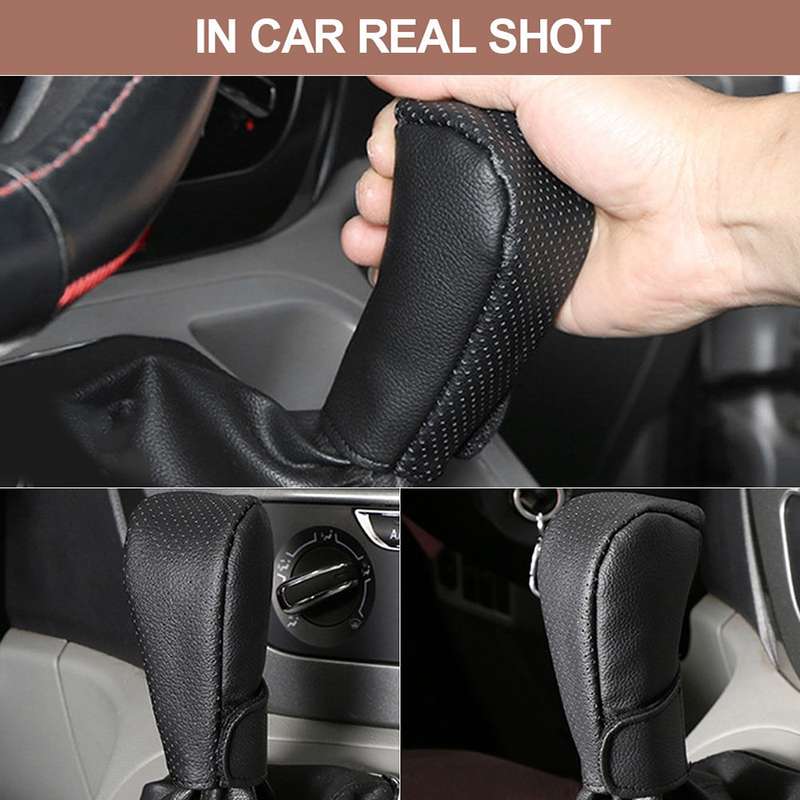 Universal Car PU Leather Gear Shift Knob Protective Cover (Black)
