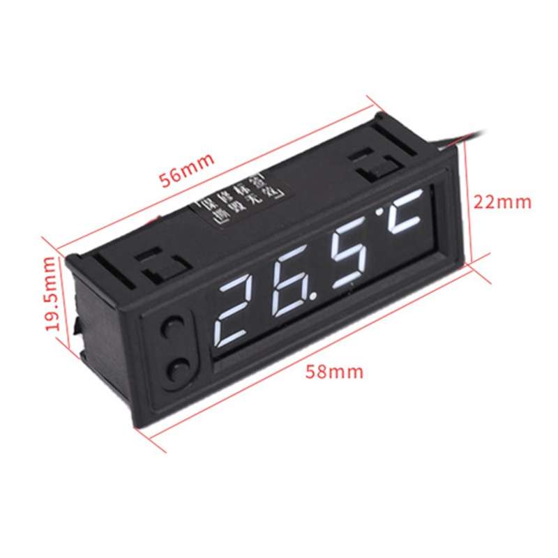 3 in 1 DC5-50V Car High-precision Electronic LED Luminous Clock + Thermometer + Voltmeter (Green)
