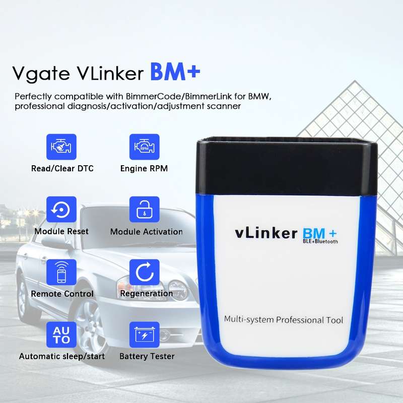 Vgate VLINKER BM+ V2.2 Bluetooth 4.0 Car OBD Fault Diagnosis Detector