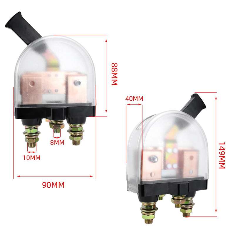 RV Yacht E-108 Battery High Current Power Off Main Switch (Transparent)